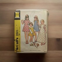 1973 McCall’s Sewing Pattern 3501 Girls Summer Dress Prairie Cottage Cor... - $10.99
