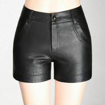 Women&#39;s Mini Casual Wear Designer Shorts Genuine Lambskin Leather Soft C... - $92.25+