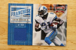2011 Panini Threads Franchise Fabrics 50/299 Calvin Johnson #5 Detroit L... - $9.89