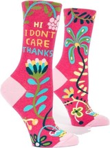 Blue Q Women&#39;s Crew Socks Hi I don&#39;t care Thanks women shoe size 5-10 - $13.85