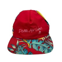 Vintage Delta Air Lines Hat Adult Red Hawaiian Style Snapback Cap Made I... - $369.70 MXN