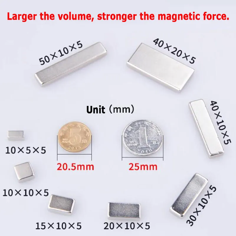 Rectangle NdFeB Block Magnet N35 Strong Craft Rare Earth Magnets Various Sizes - £0.77 GBP