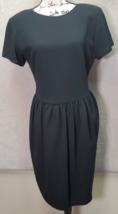 Liz Claiborne Dress Womens Sz 10 Black Pleated Vent Backless Round Neck Back Zip - £20.71 GBP