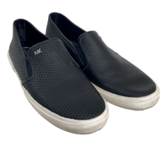 Michael Kors MK Logo Size 9M Slip On Sneaker Double Gore Blue Leather Shoes - $28.49