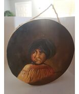 Vintage Signed LOBATOS Hand Crafted SOUTHWESTERN Musical DRUM - $135.99