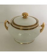 Charles Martin Limoges Sugar Bowl Depose France Gold Colored Edge Chain ... - £23.62 GBP