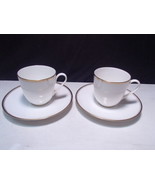 Pair of Mikasa VASSAR 108 Cups &amp; Saucers ~~ 2 cups - 2 saucers ~ gold ~ ... - $19.99