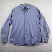 Gap Shirt Adult Large Light Blue Check Button Up Long Sleeve Casual Mens - £19.56 GBP