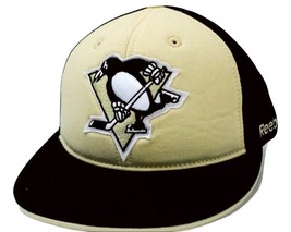 Pittsburgh Penguins Reebok TX78Z NHL Team Flat bill Stretch Fit Hockey Cap Hat  - £18.84 GBP