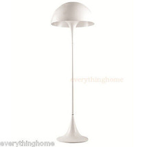 Modern Panton Panthella White Mushroom Danish Floor Lamp Trumpet Steel Base - £184.44 GBP