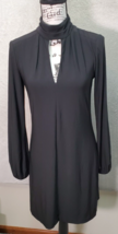 White House Black Market Cut Out Dress Womens Size 6 Black Long Sleeve Back Zip - $25.85