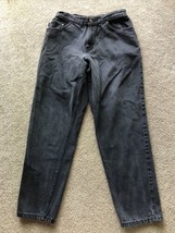 Women&#39;s Vintage 80s Chic USA Black Gray Fade High Rise Mom Jeans Denim 12 Petite - £23.18 GBP