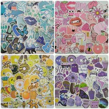 200Pcs Waterproof Cute Blue/Pink/Yellow/Purple Vsco Stickers For Water Bottle Ne - £15.39 GBP