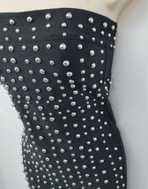 Forever 21 Mini Dress Junior&#39;s XS Black Bodycon Silver Studded Strapless - £11.22 GBP