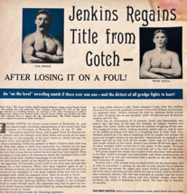 1950 Pro Wrestling Frank Gotch Tom Jenkins Grudge Match Article Beck&#39;s D... - $24.99
