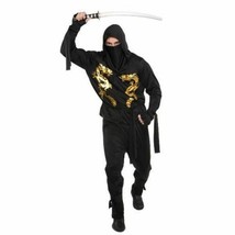 Black Dragon Ninja Costume Mens Adult Plus 48 - 52 - £36.07 GBP