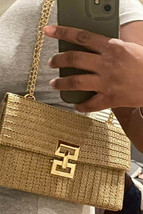 Beige Minimalist Braided Flap Chain Strap Shoulder Bag - $15.44