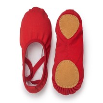 Children dance slippers ballet shoes Red 34 - £7.83 GBP