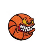 Angry Basketball Ball Embroidered Patch Iron On. Size: 3.5 x 3.5 inches. - £5.46 GBP