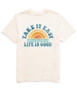 Life Is Good Medium Men&#39;s Take It Easy Rainbow Waves Short Sleeve Tee - $314.53 MXN