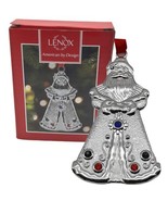 LENOX Silver Tone Santa Seasonal Gems Ornament American by Design Rhines... - £8.13 GBP