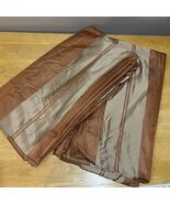 Restoration Hardware Silk Orange Gold Block Striped Curtain 50x94” 2 Panels - $248.48 CAD