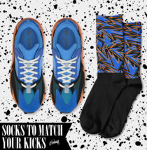 ABSTRACT Socks for YZ 700 Bright Blue Orange Royal 350 380 500 Sun Shirt - £16.58 GBP