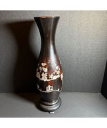 Wooden Oriental Alalone Shell In Lay Vase [Item 903] - $46.75