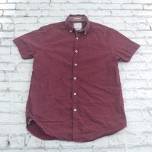 Denim &amp; Flower Ricky Singh Shirt Mens Small Red Polka Dot Button Up Short Sleeve - £14.22 GBP