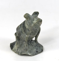 Frog Statue Soapstone Carved Rock Figurine Marble Alabaster Granite Stone - £19.12 GBP