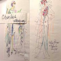 40  Vintage Fashion Illustrations 18x12 Mr. Charles Original Drawings Ha... - $490.05
