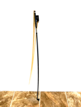 Violin Bow Black Carbon Fiber Real Horsehair Ebony Frog leather Grip - £47.43 GBP