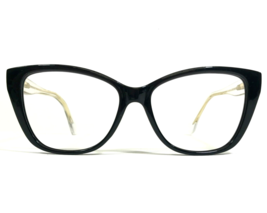 Capri Brille Rahmen Up 307 Black/Crystal Klar Gold Cat Eye 52-16-140 - $49.49