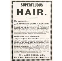 Dr Anna Cross Hair Growth Remedy 1899 Advertisement Victorian Treatment E85C - £14.94 GBP