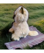 Vintage Walmart 13&quot; Sitting Siamese Brown Tan Stuffed Plush Cat w/Brown Bow - $232.65