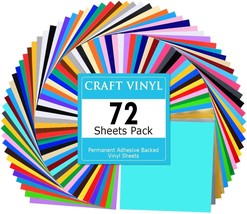Lya Vinyl 72 Assorted Colors Permanent Adhesive Vinyl Sheets 12 x 12 inc... - £65.82 GBP