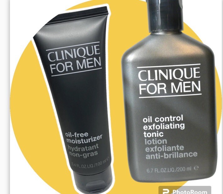 both Clinique Men oil free Moisturizing 3.4oz  &amp; exfoliating tonic Lotio... - $39.57