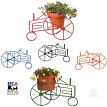 FARM TRACTOR PLANT STAND -Wrought Iron Flower Pot Holder in 5 Colors USA... - £51.77 GBP