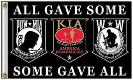 K&#39;s Novelties 3x5 Pow Mia Powmia Killed in Action Wounded Warriors All Gave Some - £7.12 GBP