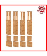 Eco-Friendly Adjustable Drawer Dividers for Clothes - 4 Bamboo Inserts I... - $911.70 MXN