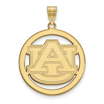 SS w/GP Auburn University XL Pendant in Circle - £54.50 GBP