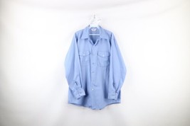 Vintage 70s Streetwear Mens 16 16.5 Double Pocket Mechanic Work Button Shirt USA - £35.08 GBP
