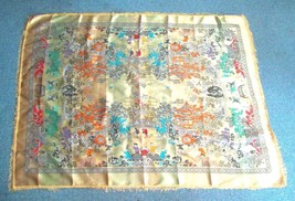 NEW Asian Oriental Chinese Japanese Satin Silk Tapestry Tablecloth Piano shawl - £23.35 GBP