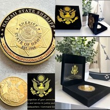 HAWAII STATE SHERIFF Challenge Coin With Special Velvet Case - £23.64 GBP