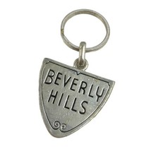 Beverly Hills Southern California Silver Tone Souvenir Keychain Keyring - £8.56 GBP
