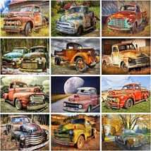 Paint By Numbers Kit Car Wall Art DIY Oil Painting On Canvas for Adults ... - £14.88 GBP