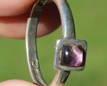STERLING SILVER &amp; AMETHYST ladies ring band .925 size 7.5 MYSTERY RING! - £25.88 GBP