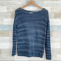 Lou &amp; Grey Spaceknit Sweater Blue Drop Shoulder Stretchy Casual Womens S... - £15.59 GBP