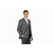 Men Suit BERLUSCONI Turkey 100% Italian Wool Super 180's 3pc Vested #Ber9 gray image 9