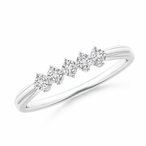 Authenticity Guarantee 
ANGARA Floating Diamond Five Stone Wedding Band in 14... - £490.47 GBP